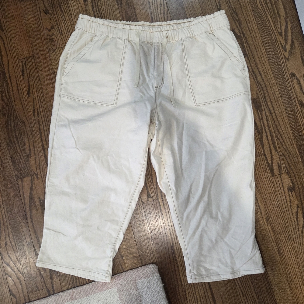 Mid-Rise Barrel Leg Pull-On Pants